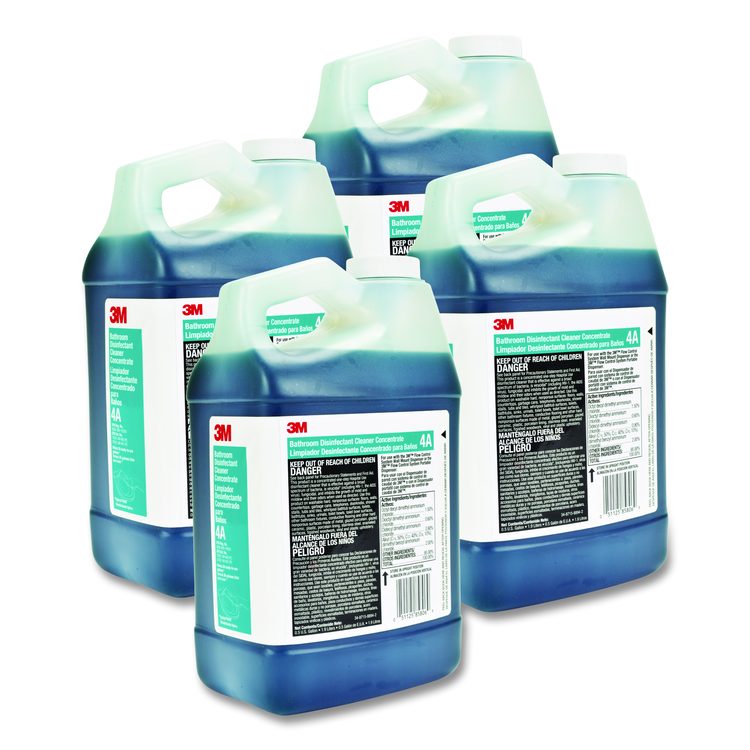 Bathroom Disinfectant Cleaner Concentrate 4A, Baby Powder Scent, 0.5 gal Bottle, 4/Carton
