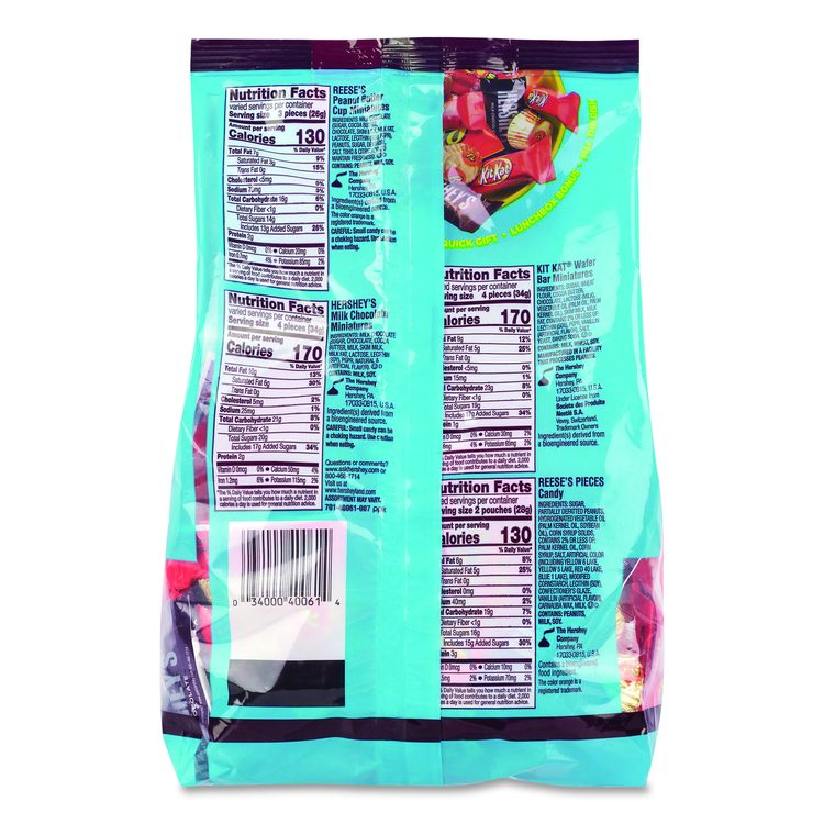 Milk Chocolate Candy Mini Assortment, 60.1 oz Bag, 2/Carton