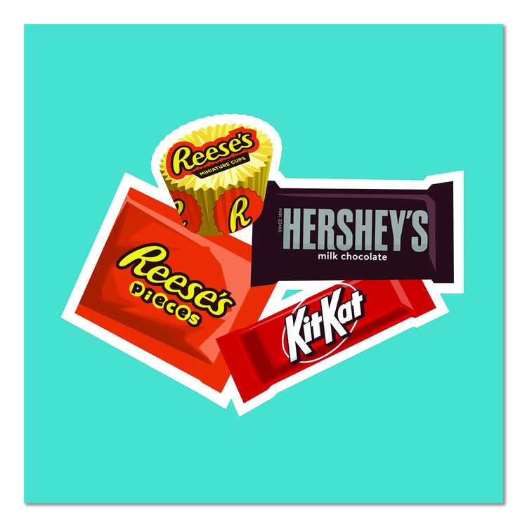 Milk Chocolate Candy Mini Assortment, 60.1 oz Bag, 2/Carton