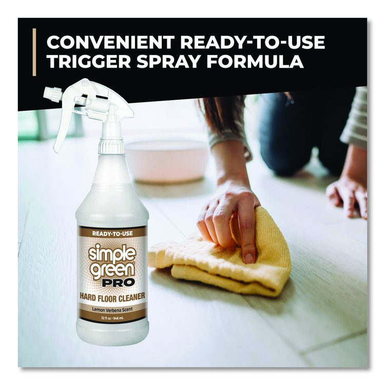 Pro Hard Floor Cleaner, Lemon Verbena Scent, 32 oz Spray Bottle, 12/Carton