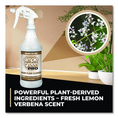 Pro Hard Floor Cleaner, Lemon Verbena Scent, 32 oz Spray Bottle, 12/Carton