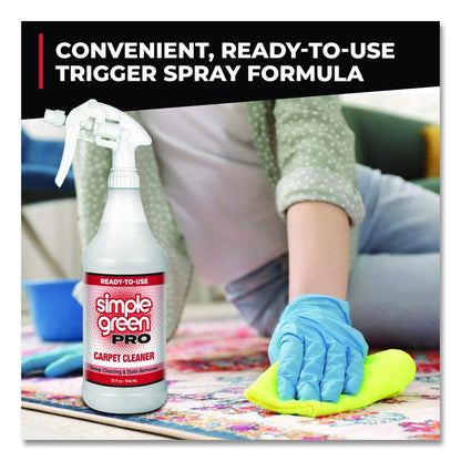 Pro Carpet Cleaner Ready-To-Use, Unscented, 32 oz Spray Bottle, 12/Carton