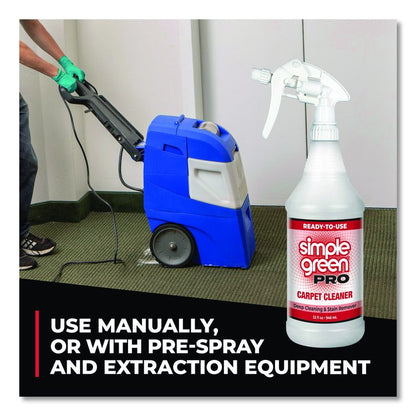 Pro Carpet Cleaner Ready-To-Use, Unscented, 32 oz Spray Bottle, 12/Carton