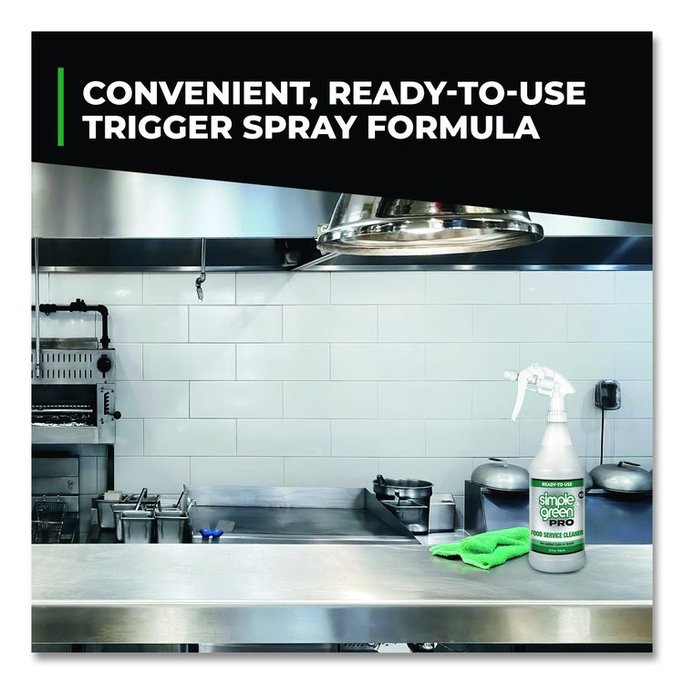 Pro Food Service Cleaner Ready-To-Use, 32 oz Spray Bottle, 12/Carton