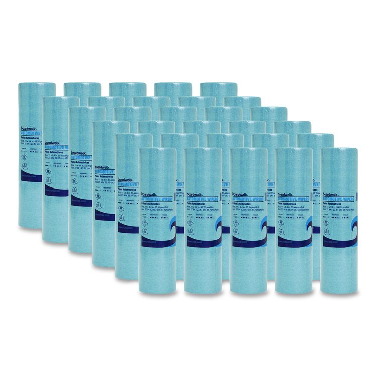 Automotive Shop Towel Rolls, 9.4 x 11, Blue, 55/Roll, 30 Rolls/Carton