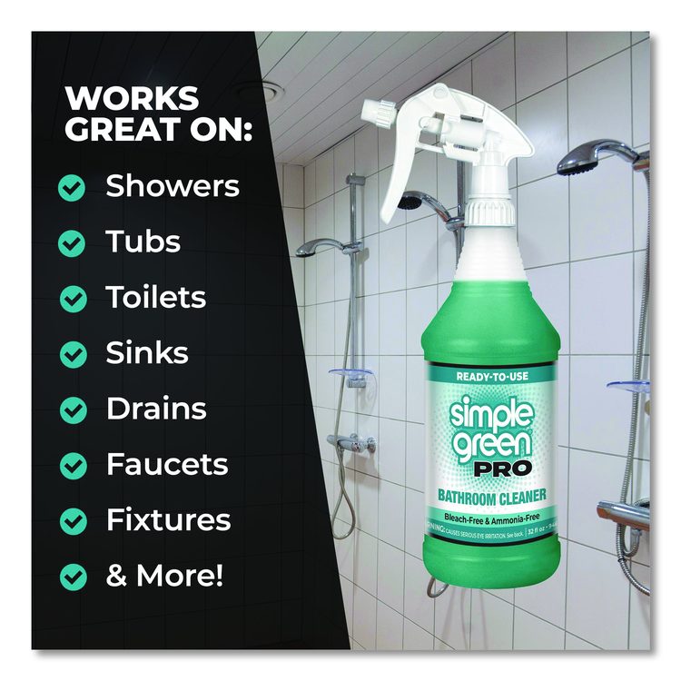Pro Bathroom Cleaner Ready-To-Use, 32 oz Spray Bottle, 12/Carton