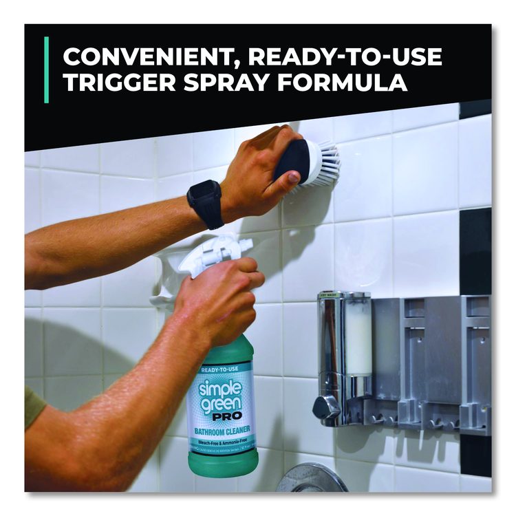 Pro Bathroom Cleaner Ready-To-Use, 32 oz Spray Bottle, 12/Carton
