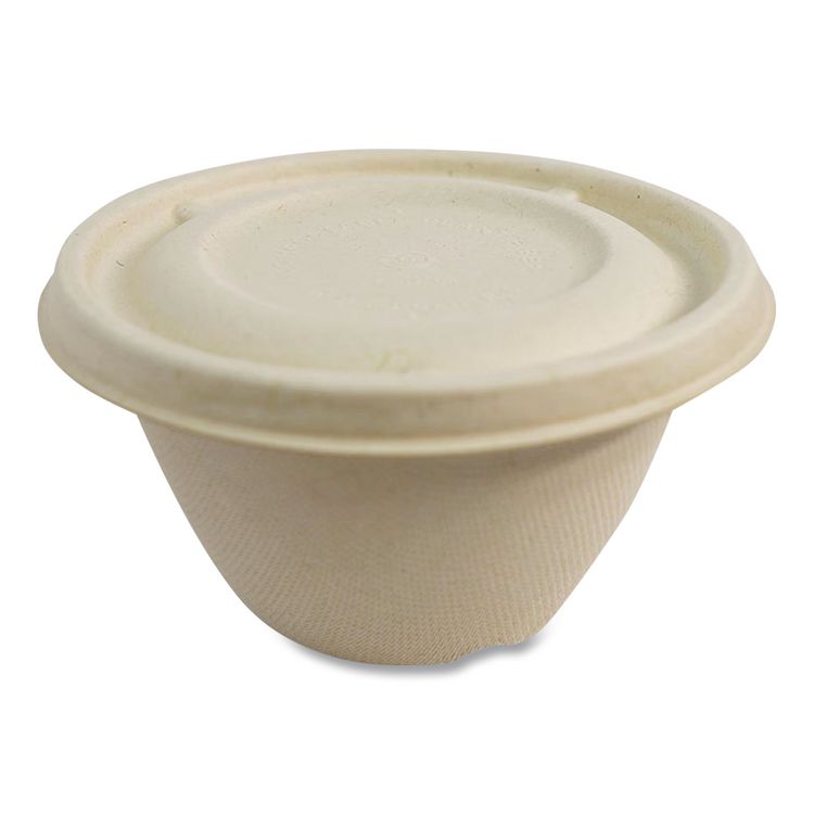 Fiber Lids for Fiber Barrel Bowls, 4.7" Diameter, Natural, Paper, 500/Carton