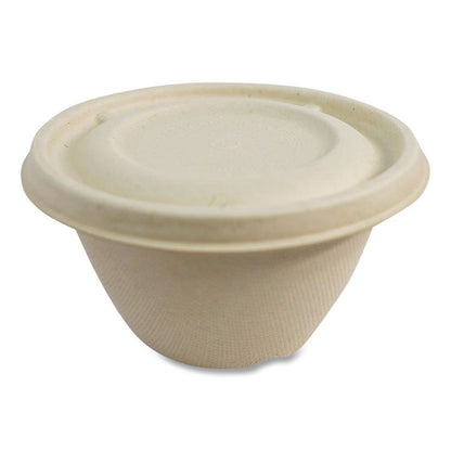 Fiber Lids for Fiber Barrel Bowls, 4.7" Diameter, Natural, Paper, 500/Carton
