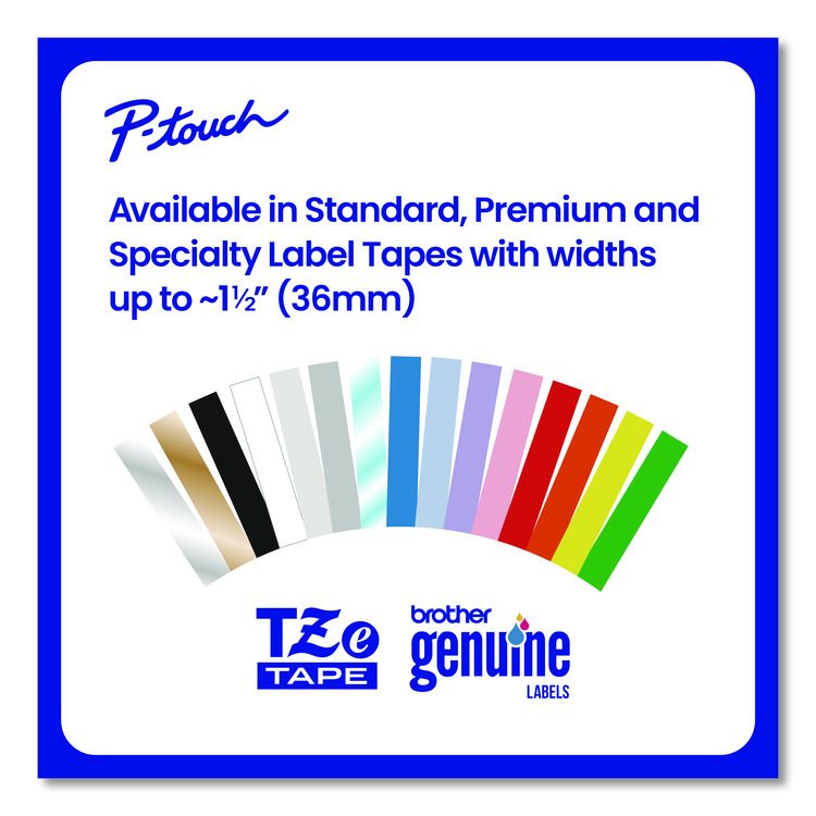 TZe Standard Adhesive Laminated Labeling Tape, 0.7" x 26.2 ft, Blue on White