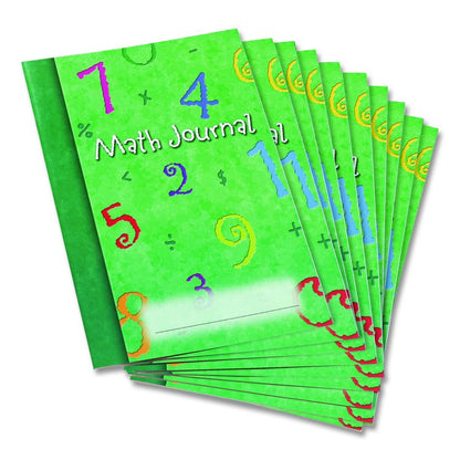 Math Journal, Graph Ruled/College Ruled, Green Cover, (64) 9 x 7 Sheets, 10 Journals