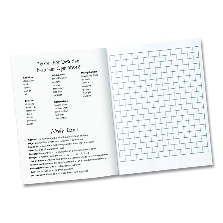 Math Journal, Graph Ruled/College Ruled, Green Cover, (64) 9 x 7 Sheets, 10 Journals