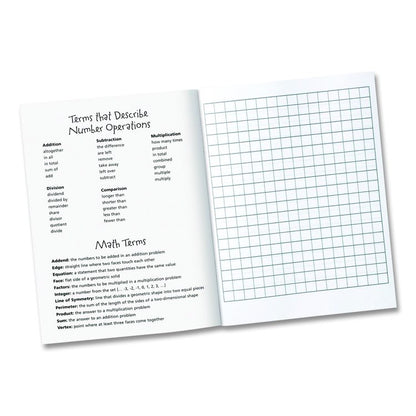 Math Journal, Graph Ruled/College Ruled, Green Cover, (64) 9 x 7 Sheets, 10 Journals