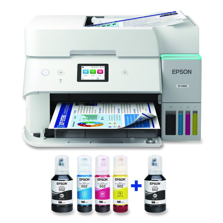 EcoTank ET-4958 Wireless AIO Color Supertank Printer, Copy/Fax/Print/Scan