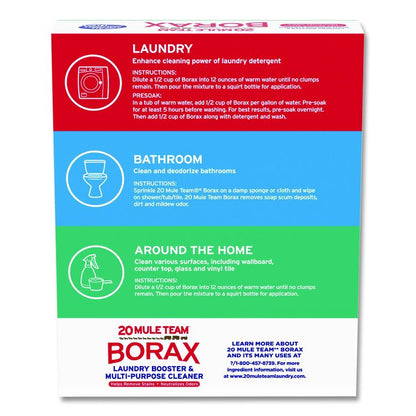 20 Mule Team Borax Laundry Booster, Powder, 4 lb Box, 6/Carton
