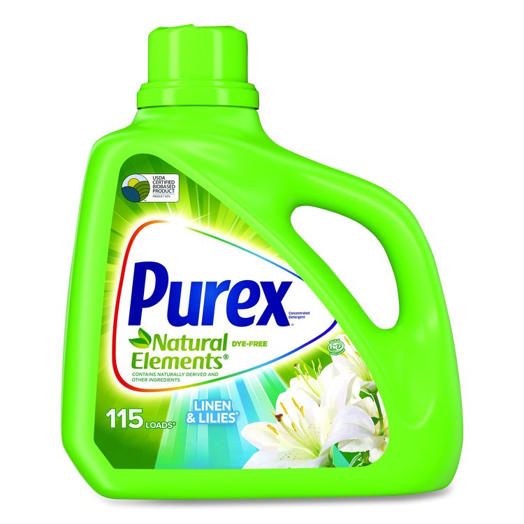 Ultra Natural Elements HE Liquid Detergent, Linen and Lilies Scent, 150 oz Bottle, 4/Carton
