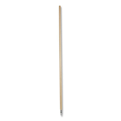 Metal Tip Threaded Hardwood Broom Handle, 1.12" x 60", Natural, Dozen