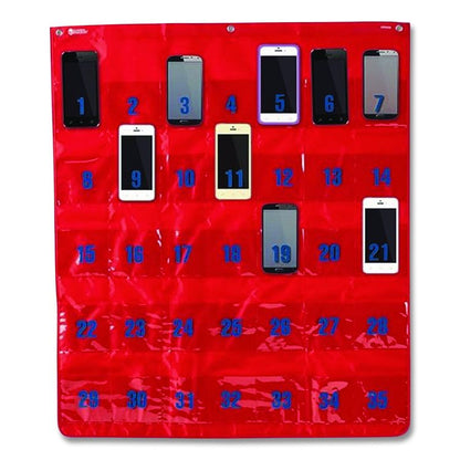 Multi-Use Storage Pocket Chart, 35 Pockets, 13 x 18, Red