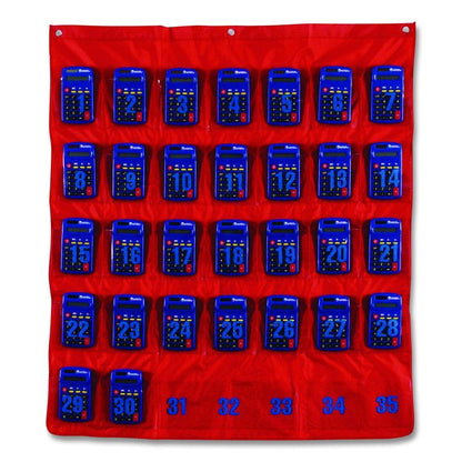 Multi-Use Storage Pocket Chart, 35 Pockets, 13 x 18, Red