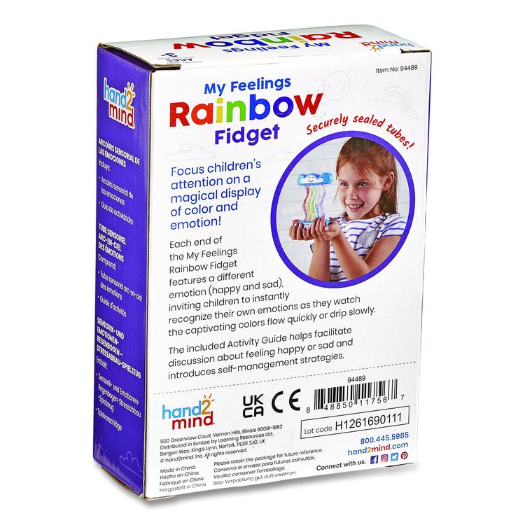 My Feelings Rainbow Fidget Tube, Ages 3 and Up, Blue