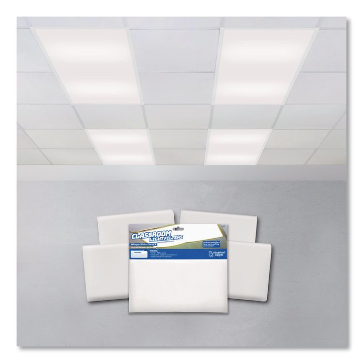 Florescent Light Filter Covers, Square, 2 ft x 4 ft, Whisper White, 4 Panels