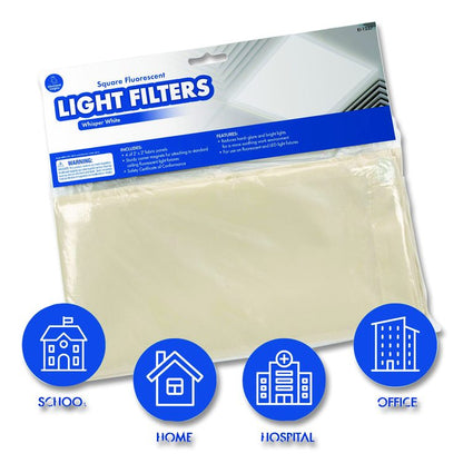 Fluorescent Light Filter Covers, Square, 2 ft x 2 ft, Whisper White, 4 Covers