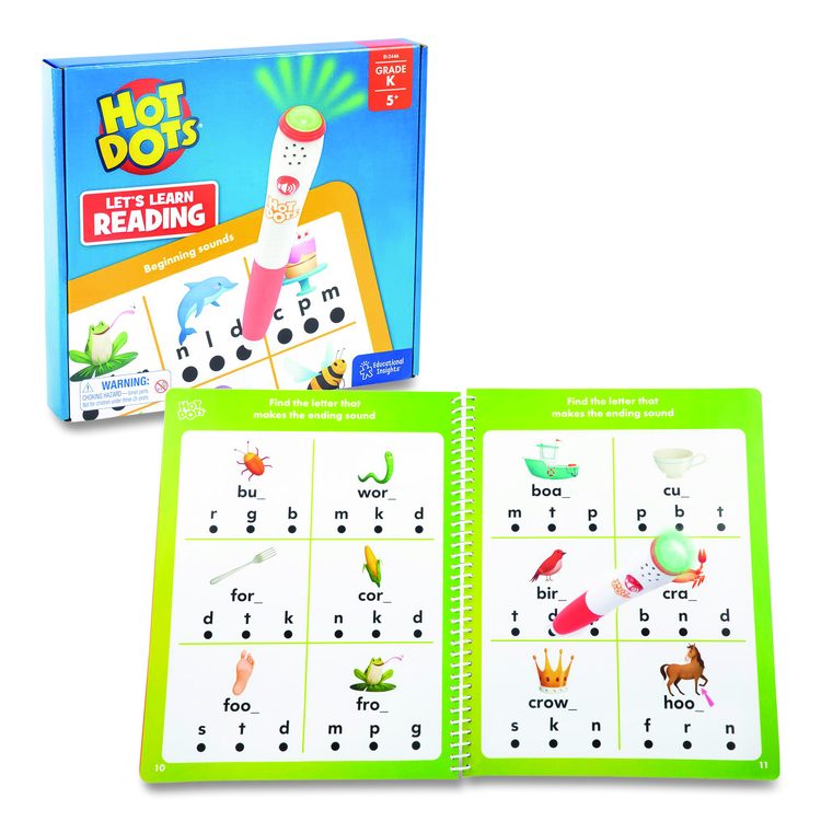 Hot Dots Let's Learn Kindergarten Reading, Grade K, 50 Pages