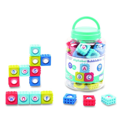 Alphabet BubbleBrix. Ages 3 to 7, Plastic, Assorted Colors, 42 Pieces
