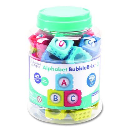 Alphabet BubbleBrix. Ages 3 to 7, Plastic, Assorted Colors, 42 Pieces