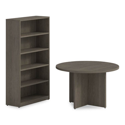 Alera Seville Bookcase, Five-Shelf, 36w x 14d x 65h, Walnut