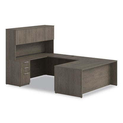 Alera Seville Series Credenza with Pedestal, Left Pedestal, 72w x 24d x 29h, Walnut