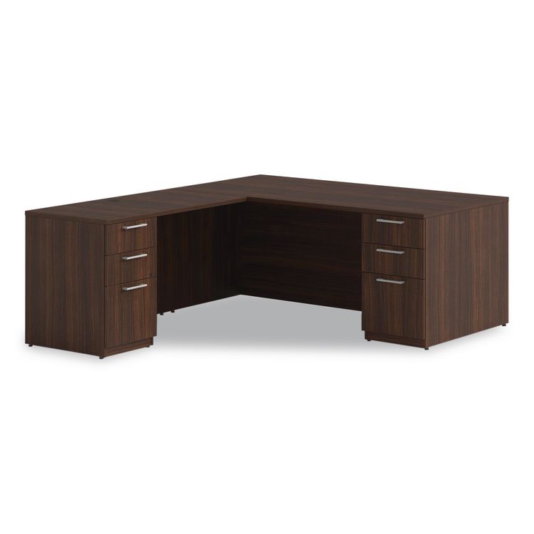 Alera Seville Series Desk Return with Pedestal, Left, 48" x 24" x 29", Mahogany