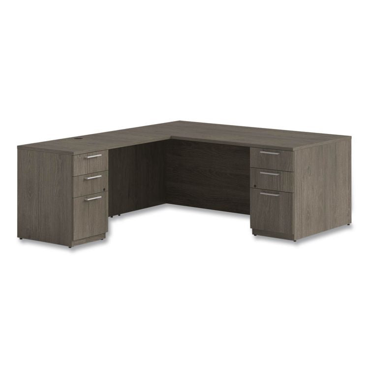Alera Seville Series Desk Return with Pedestal, Left, 48" x 24" x 29", Walnut