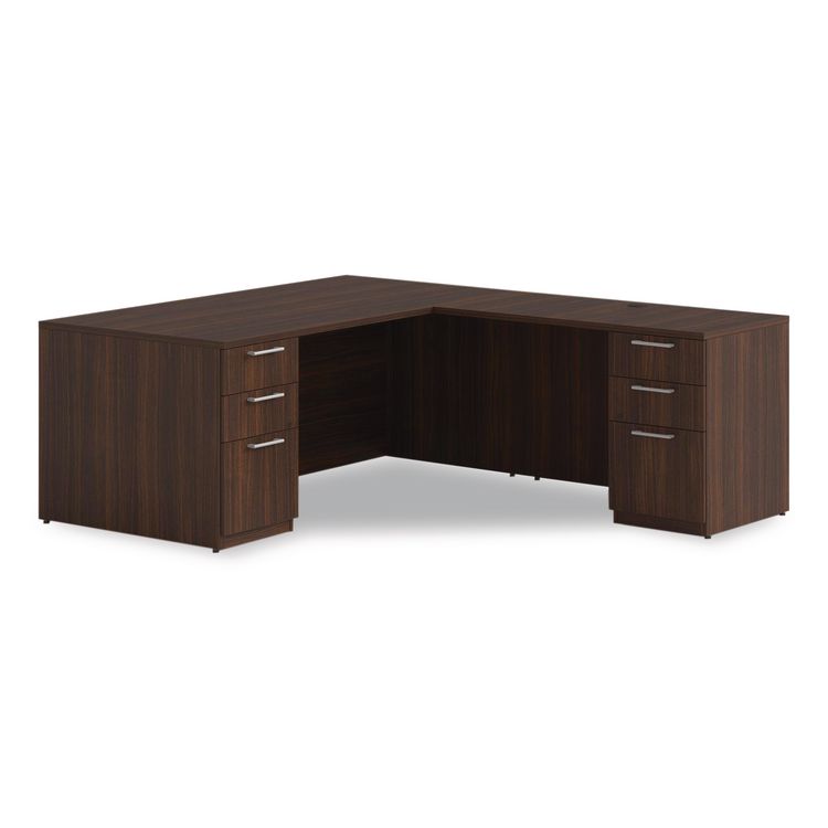 Alera Seville Series Desk Return with Pedestal, Right, 48" x 24" x 29", Mahogany