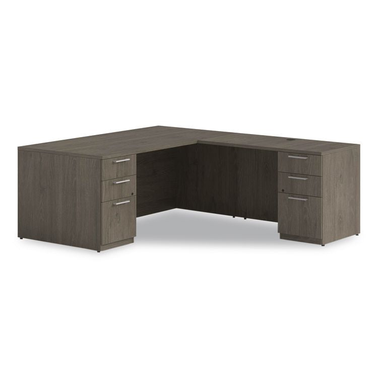 Alera Seville Series Single Pedestal Desk, Left Pedestal, 72" x 36" x 29", Walnut