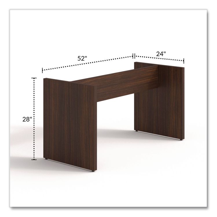 Alera Seville 96" Wide Conference Table Base, 50w x 22d x 28h, Mahogany