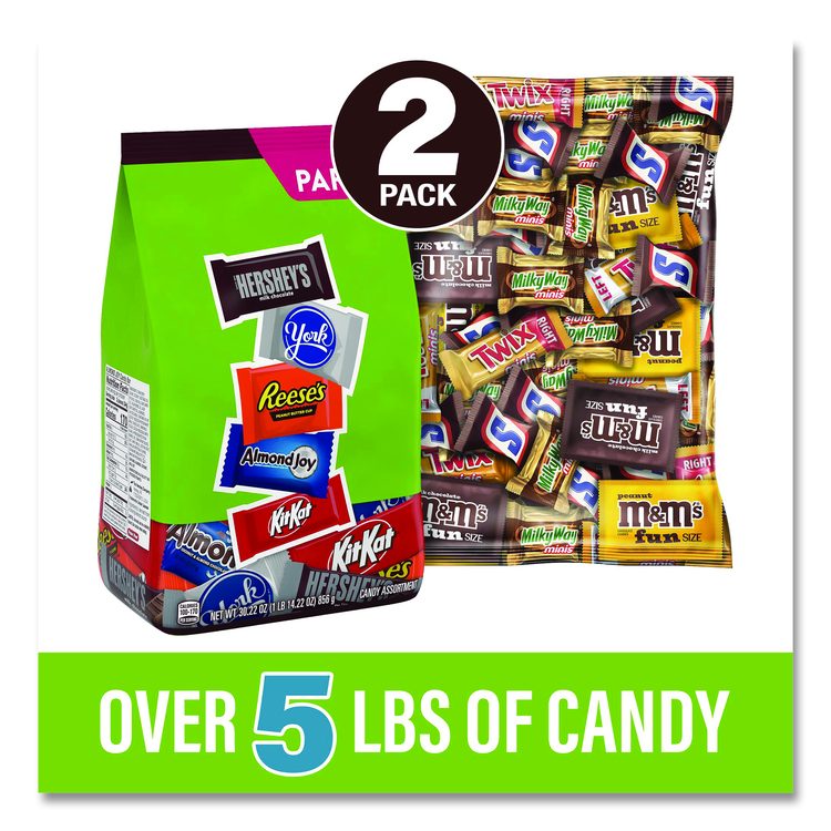 Assortment Milk Chocolate/Mar's Chocolate Favorites, 30.22 oz Bag and 62.6 oz Bag/Carton