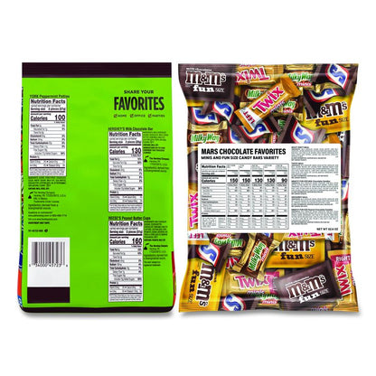 Assortment Milk Chocolate/Mar's Chocolate Favorites, 30.22 oz Bag and 62.6 oz Bag/Carton