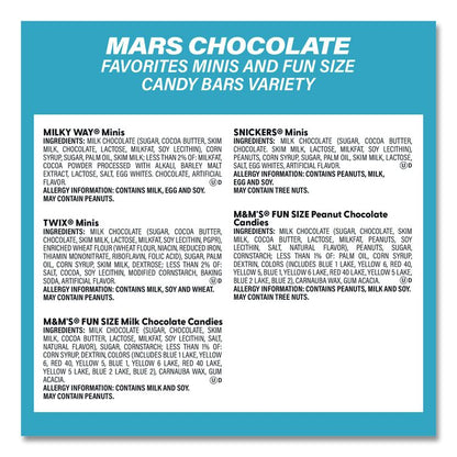 Assortment Milk Chocolate/Mar's Chocolate Favorites, 30.22 oz Bag and 62.6 oz Bag/Carton