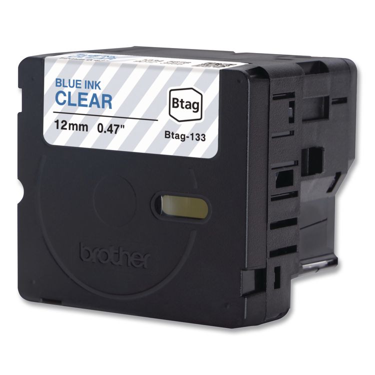 Genuine P-Touch BTAG Label Tapes, 0.47" x 13.1 ft, Blue on Clear