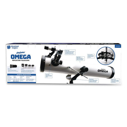 GeoSafari Omega Reflector Telescope,, 2 Elements, 35x to 300x Magnification, 76 mm Aperture, 700 mm Focal Length, White