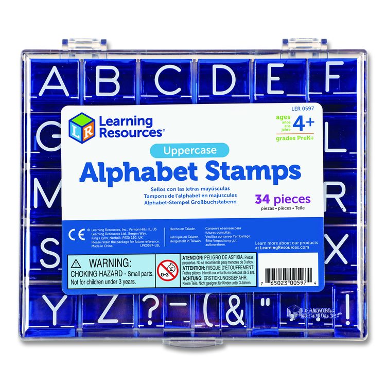 Uppercase Alphabet Stamps, 1", 34 Stamps