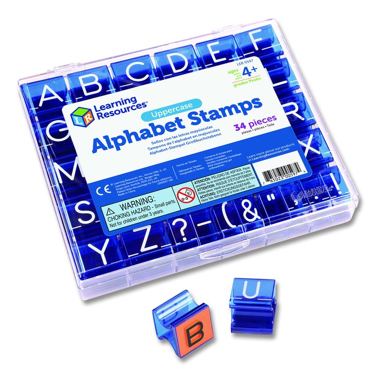 Uppercase Alphabet Stamps, 1", 34 Stamps