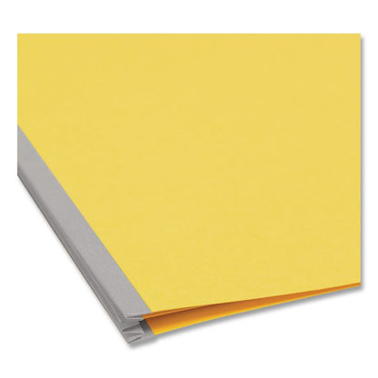 Colored Top Tab Classification Folders, 2/5-Cut Tab, Expands 2", 2 Divider, 6 SafeSHIELD Fastener, Letter Size, Yellow, 10/BX