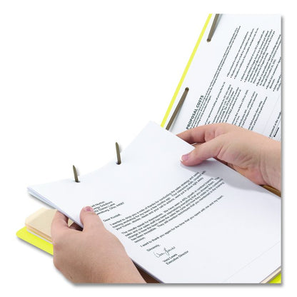 Colored Top Tab Classification Folders, 2/5-Cut Tab, Expands 2", 2 Divider, 6 SafeSHIELD Fastener, Letter Size, Yellow, 10/BX
