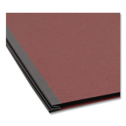 Pressboard Classification Folders, 2/5-Cut Tab, Expands 3", 3 Dividers, 8 SafeSHIELD Fasteners, Letter Size, Red, 10/Box