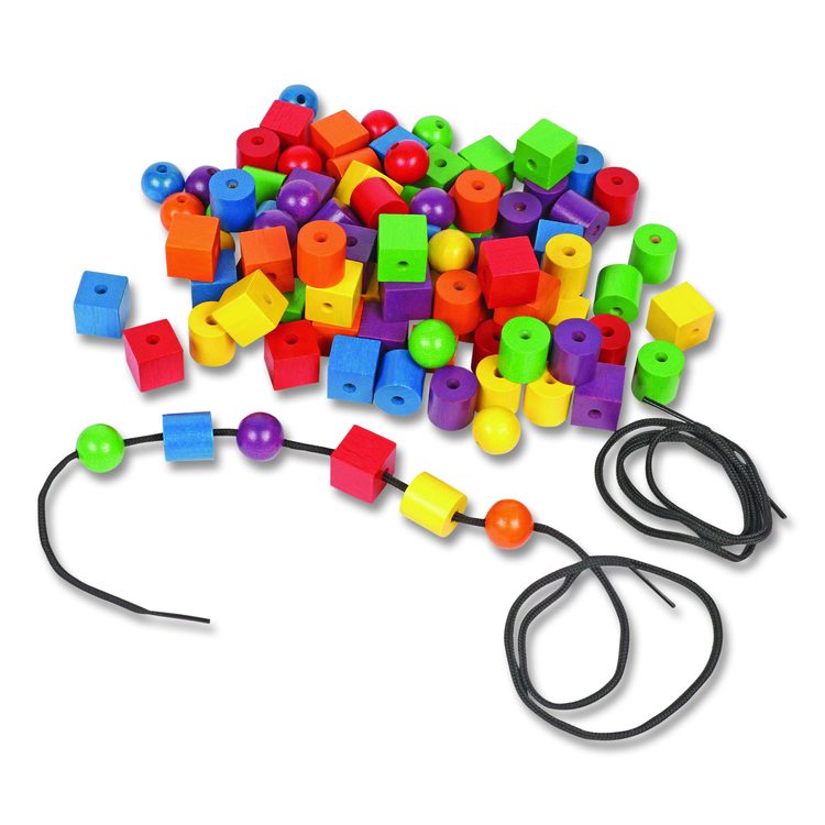 Beads in a Bucket, Wood, Small, Assorted Colors, 1.4 lb Bucket