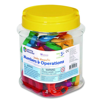 Jumbo Magnetic Numbers and Operations, Assorted Colors, 36 Pieces