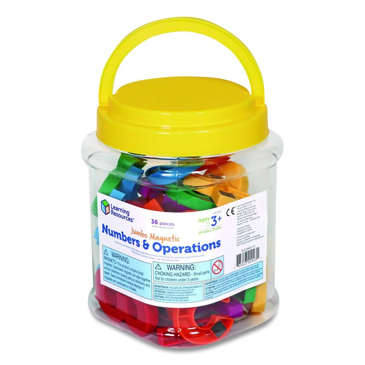 Jumbo Magnetic Numbers and Operations, Assorted Colors, 36 Pieces