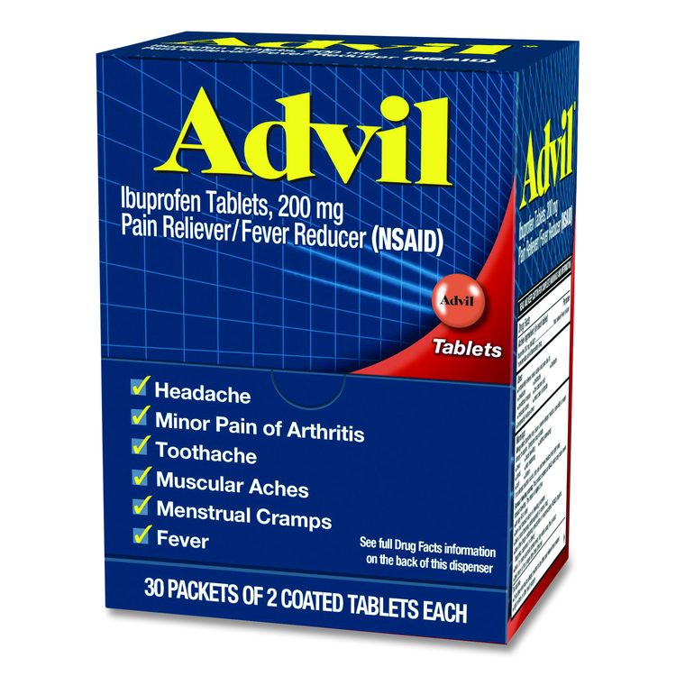 Ibuprofen Tablets Refill Packs, Two-Pack, 30/Box